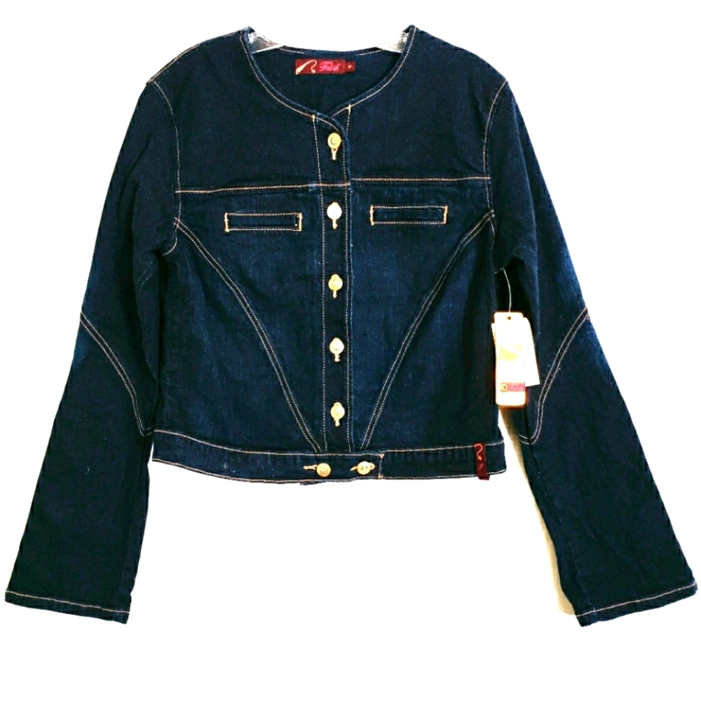 NWT Fetish Dark Wash Longsleeve  Crop Jean…